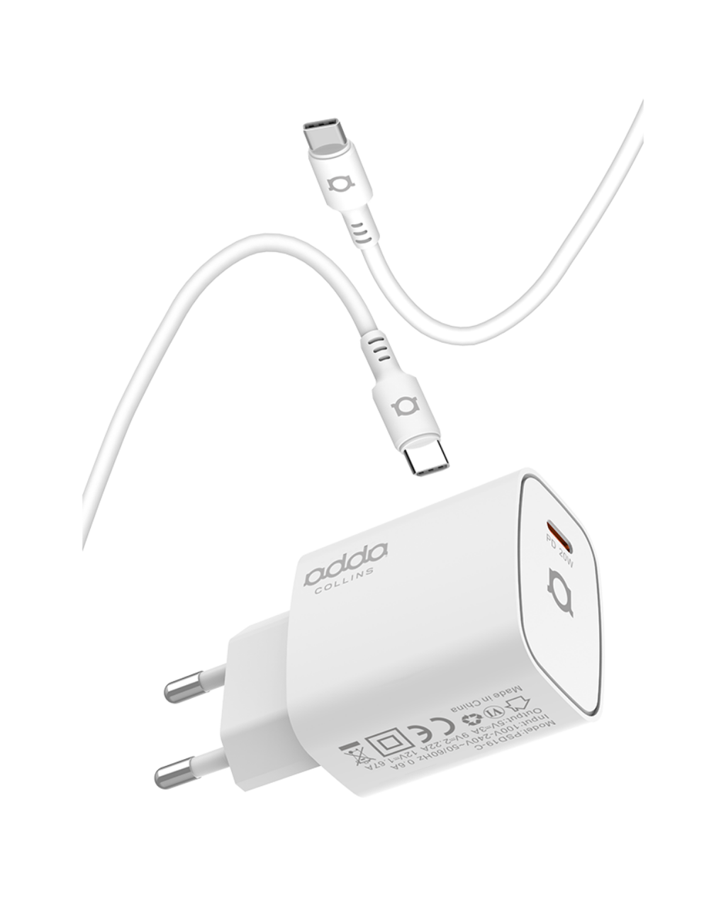 20W USB-C wall charger — with cable