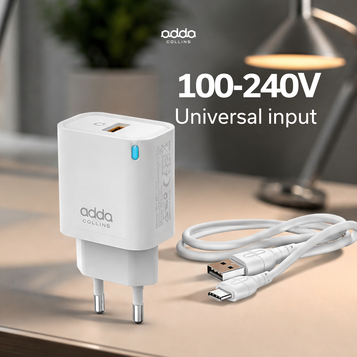 10W wall charger — with USB-C cable