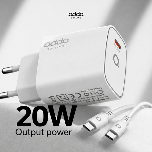 20W USB-C wall charger — with cable