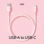 USB-A to USB-C cable — pink