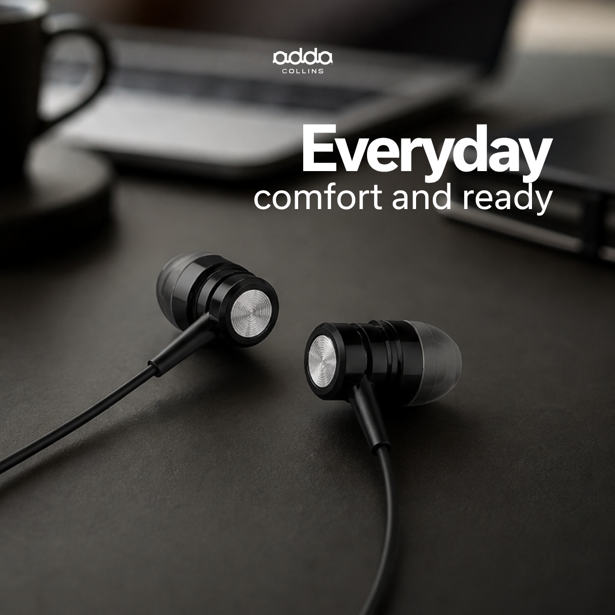 Action wired headphones — black