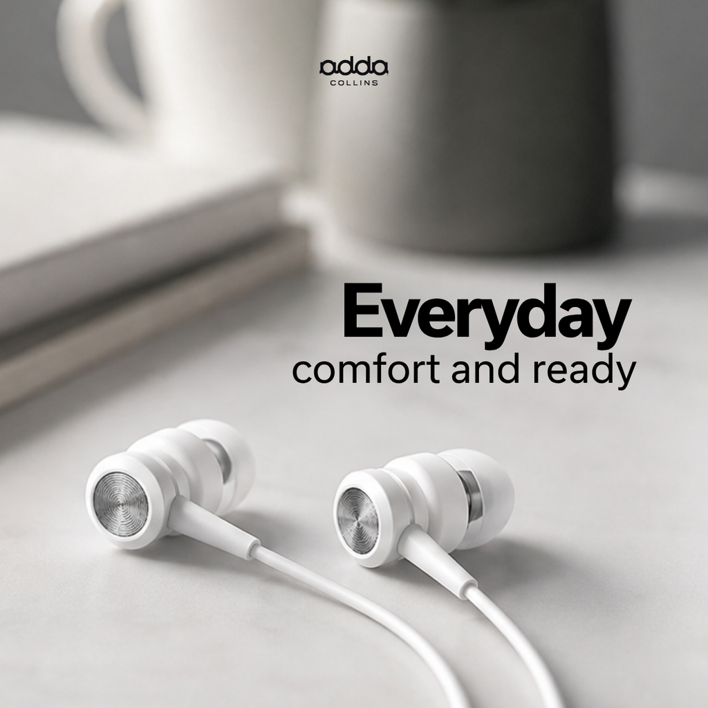 Action wired headphones — white