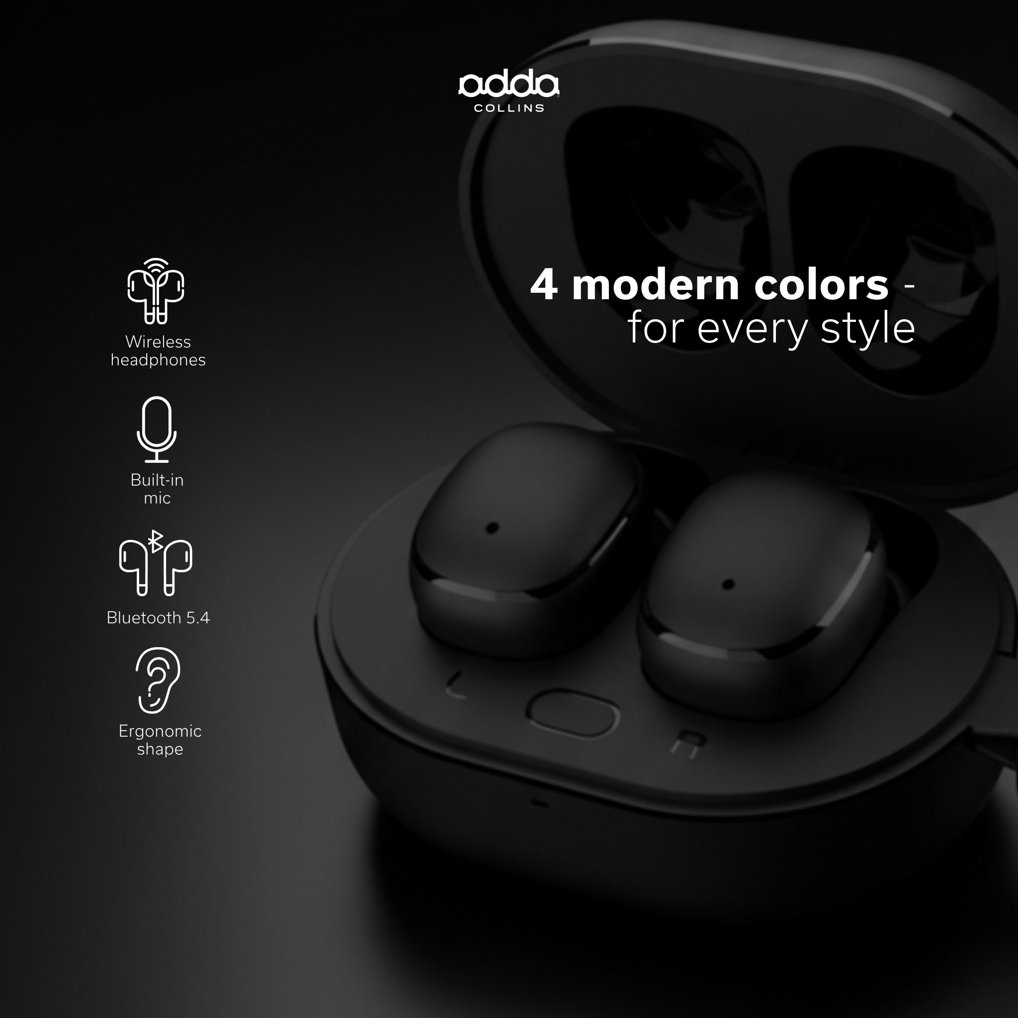 Aura wireless headphones — black