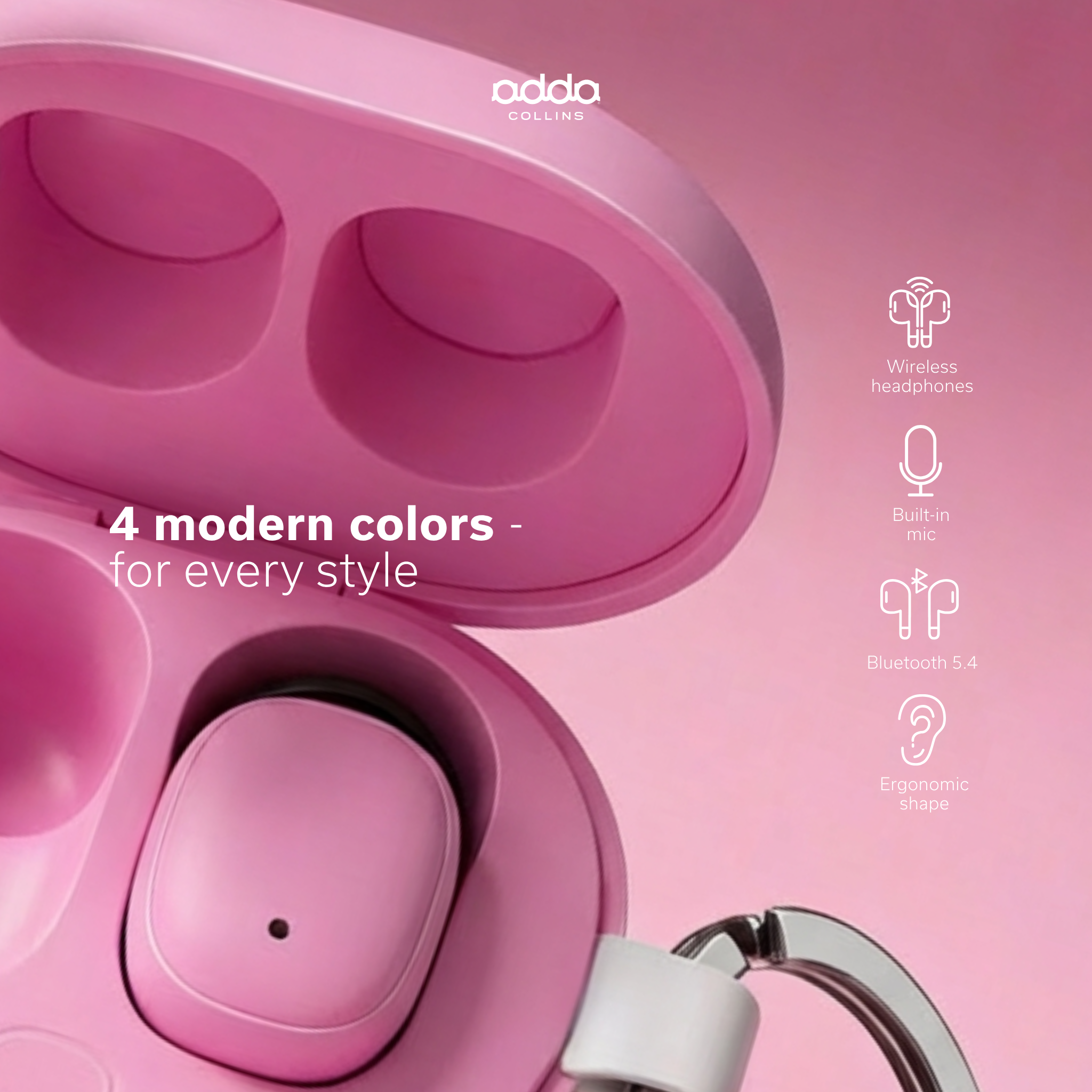Aura wireless headphones — pink