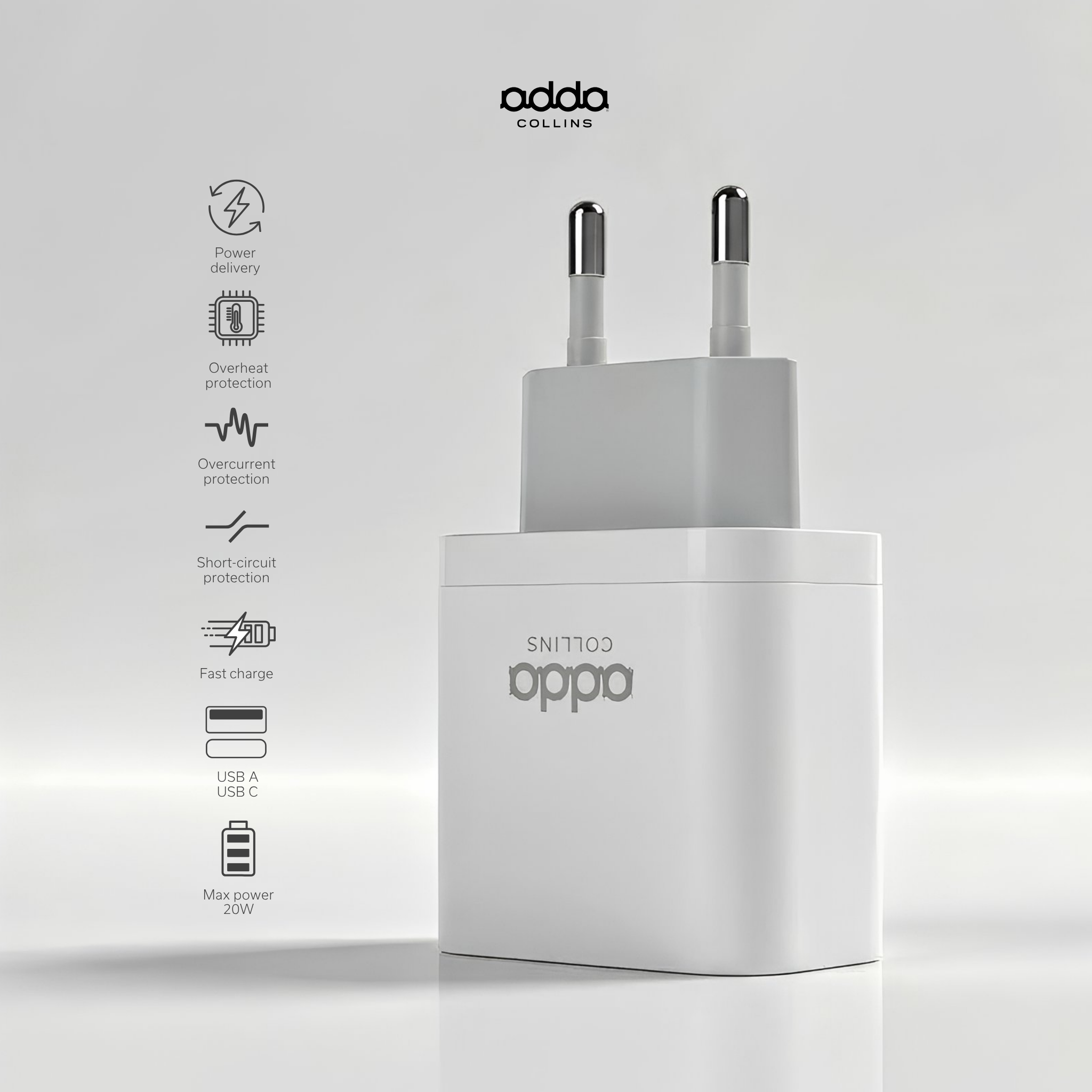 20W wall charger — dual port
