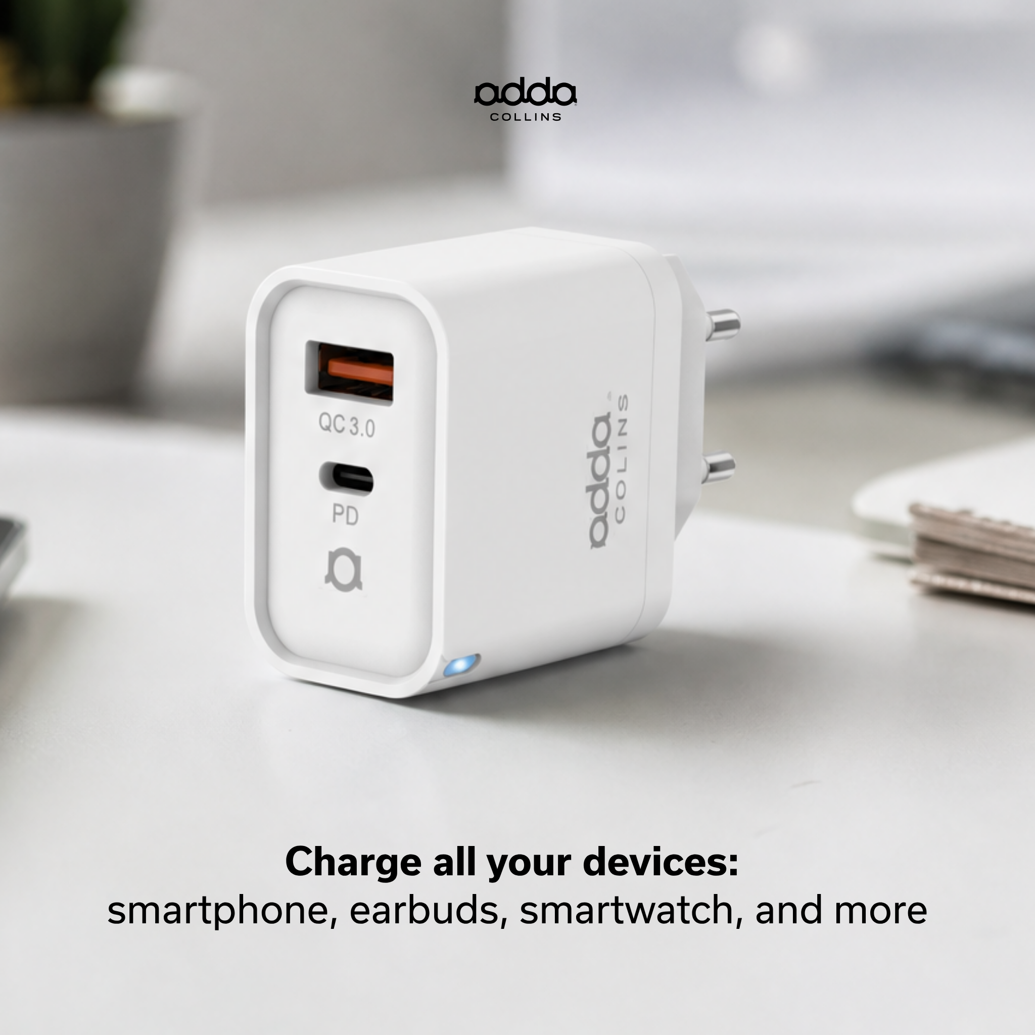20W wall charger — dual port