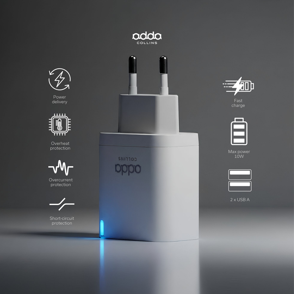 10W wall charger — dual USB-A
