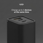 65W GaN wall charger — 3 ports