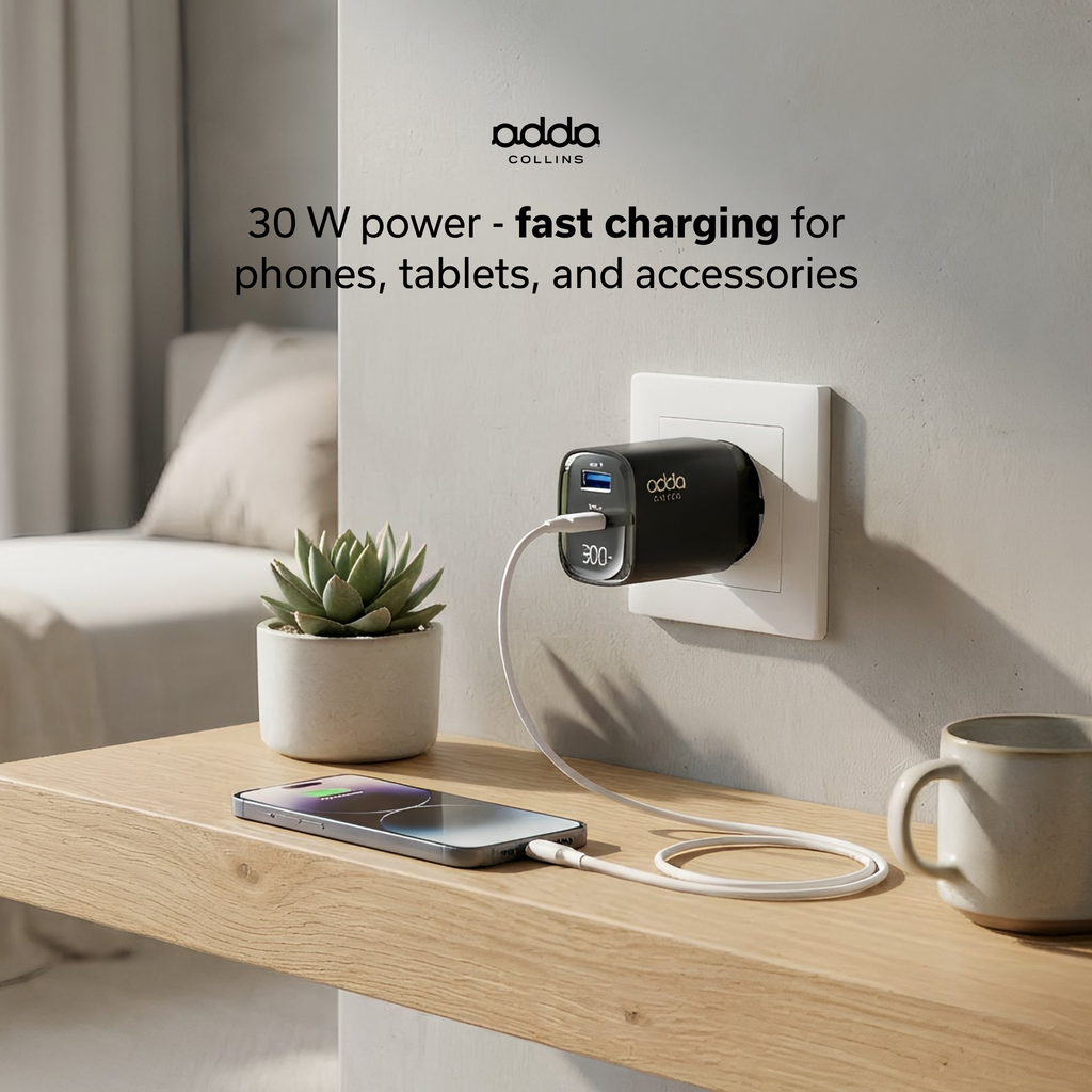 30W wall charger — LED display