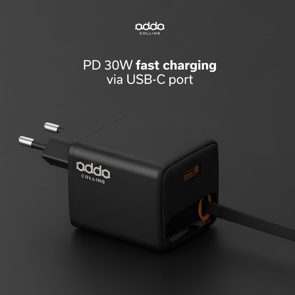 30W wall charger with integrated cable