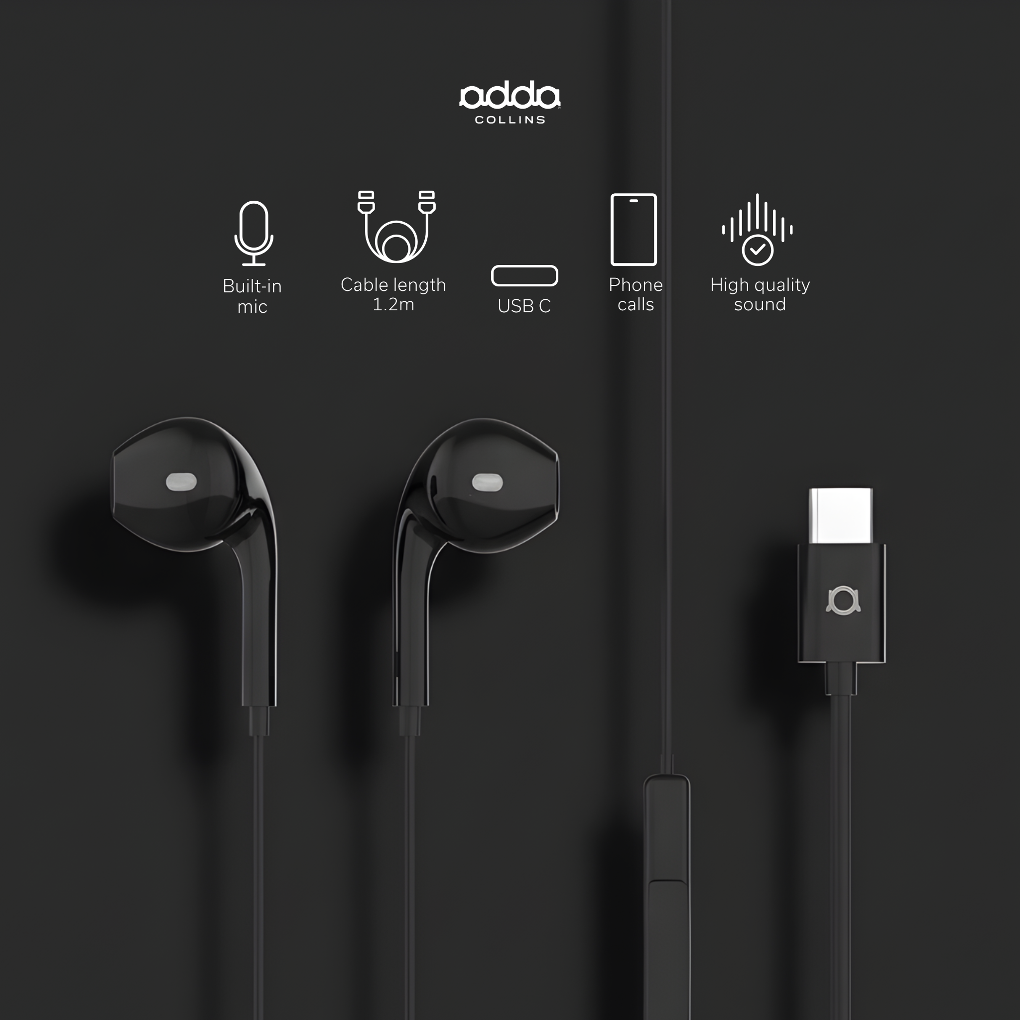 Link USB-C headphones — black