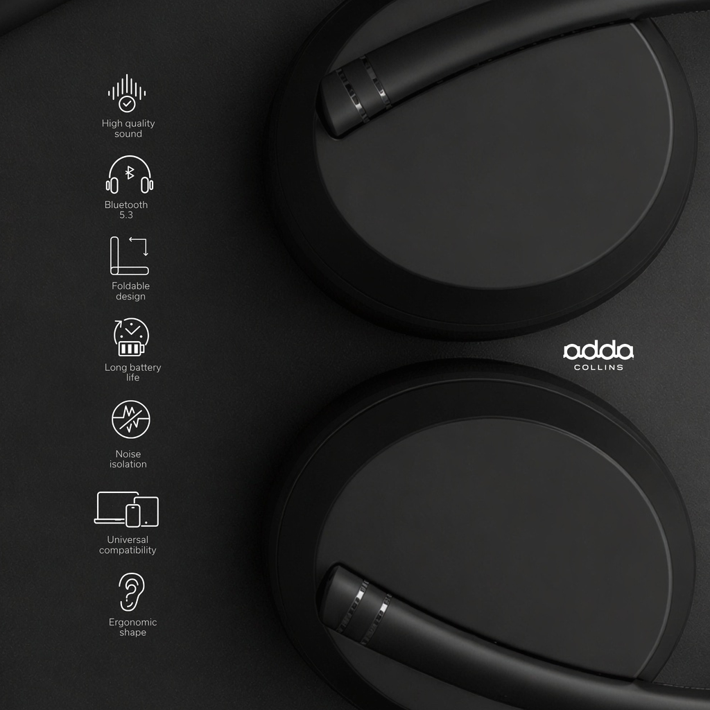 Flow over-ear headphones — black