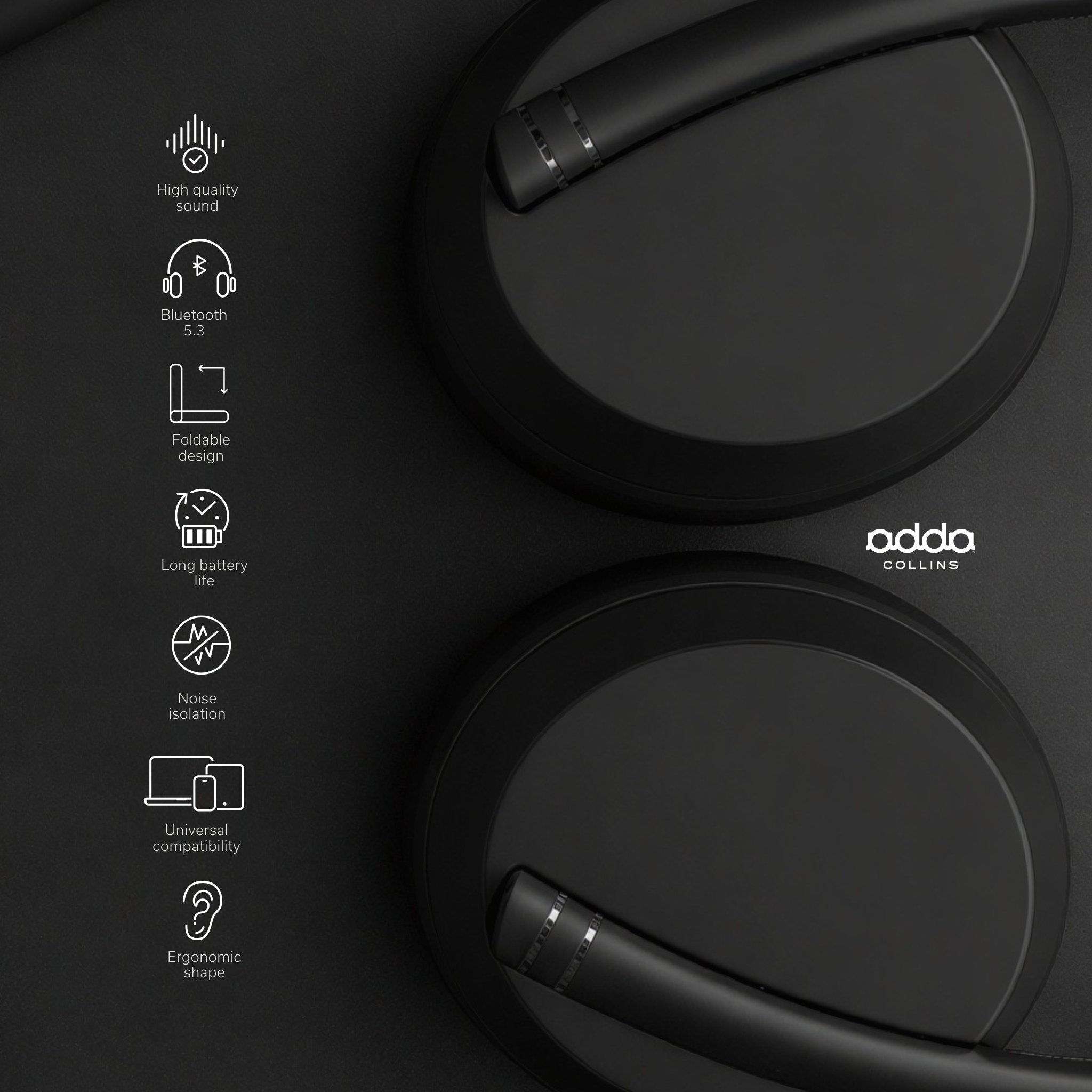 Flow over-ear headphones — black
