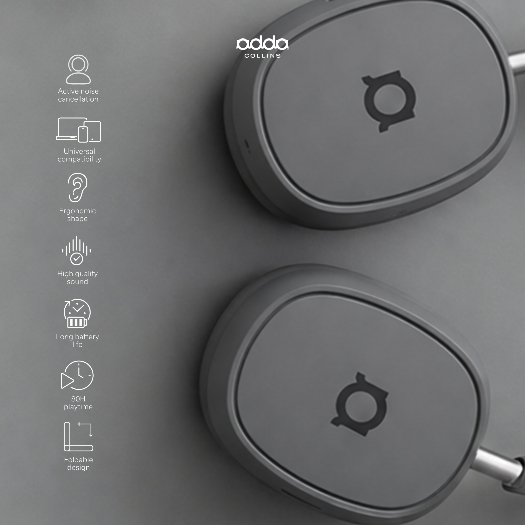 Prestige over-ear headphones — grey