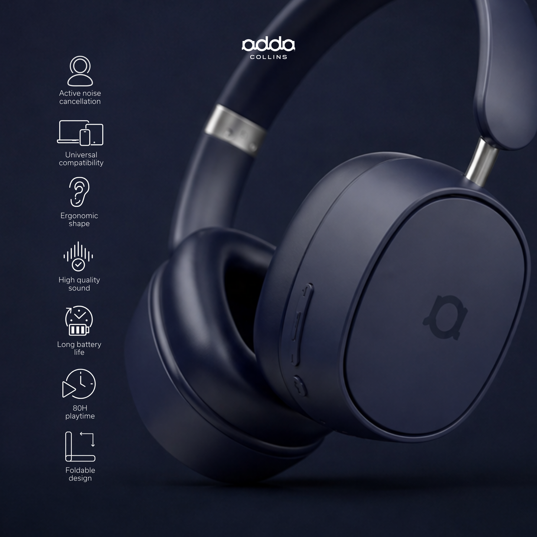 Prestige over-ear headphones — Midnight Blue