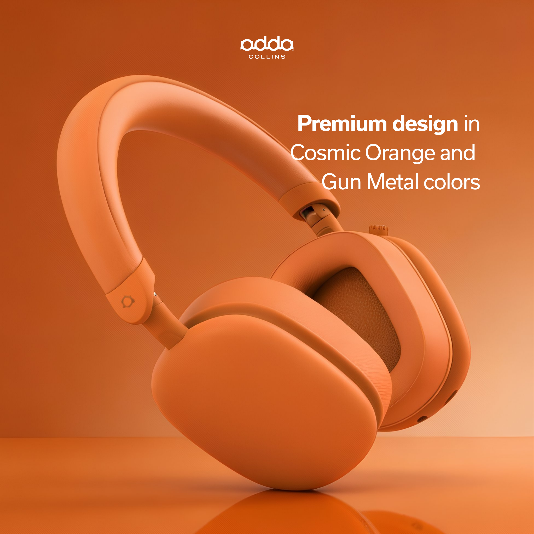 AdPods Max over-ear headphones — cosmic orange