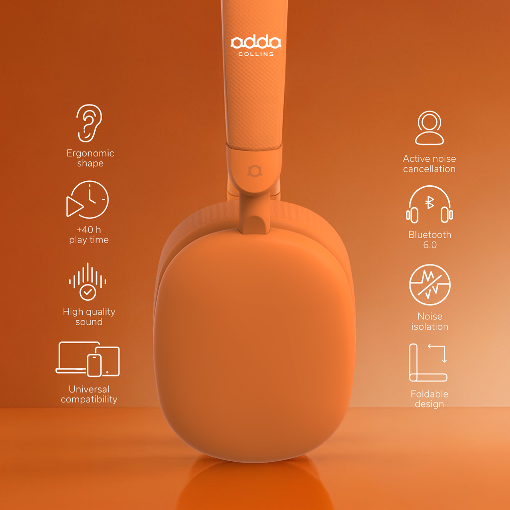AdPods Max over-ear headphones — cosmic orange