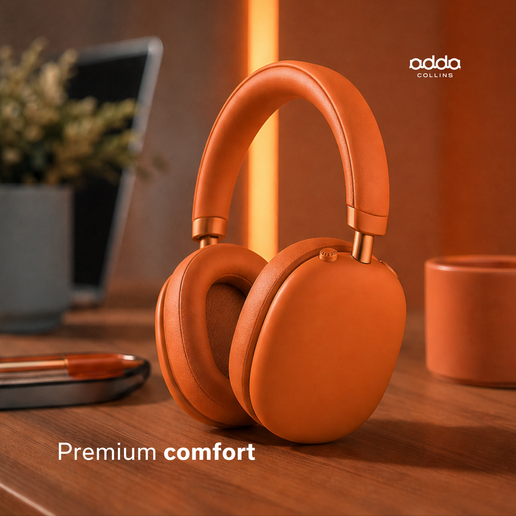 AdPods Max over-ear headphones — cosmic orange