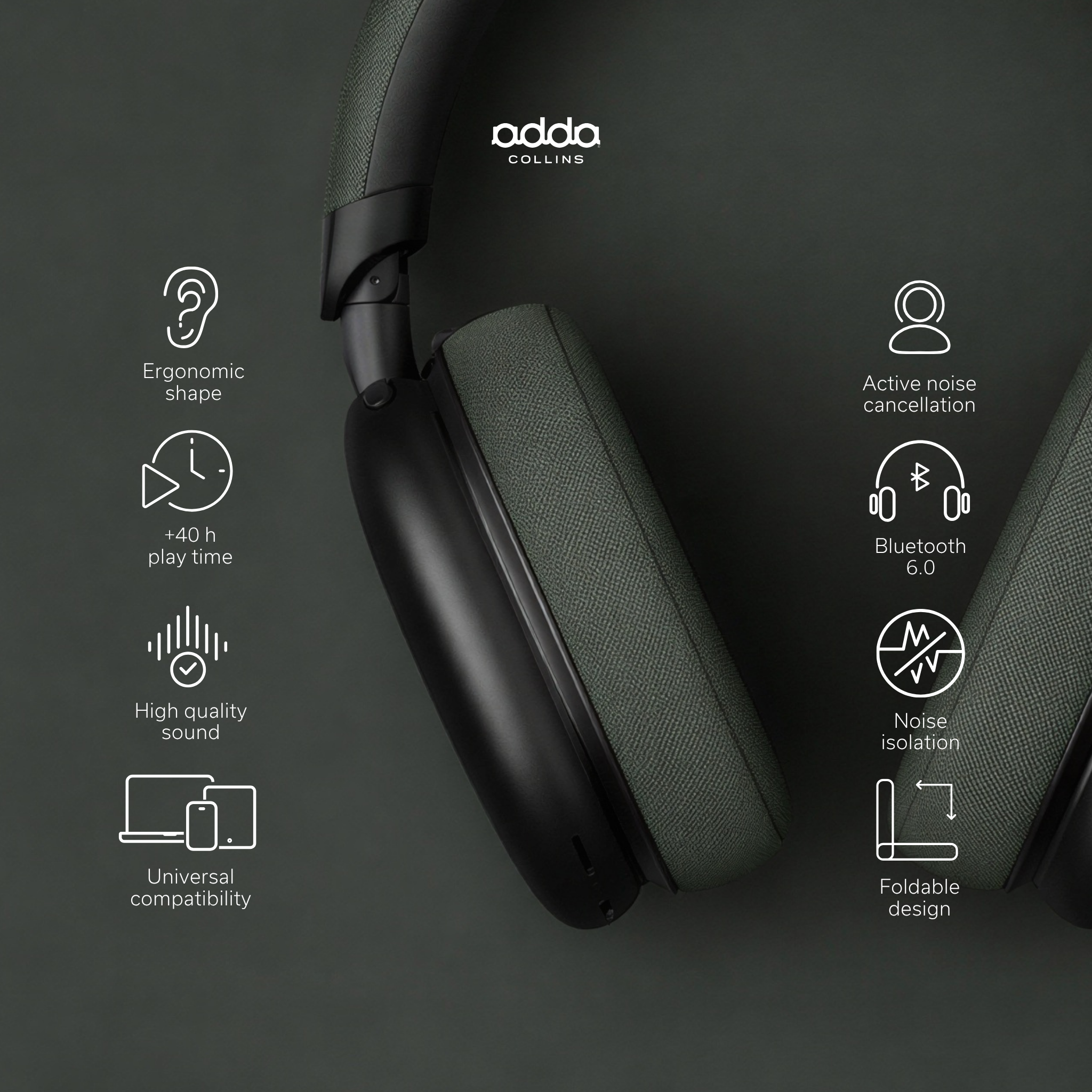 AdPods Max over-ear headphones — gunmetal