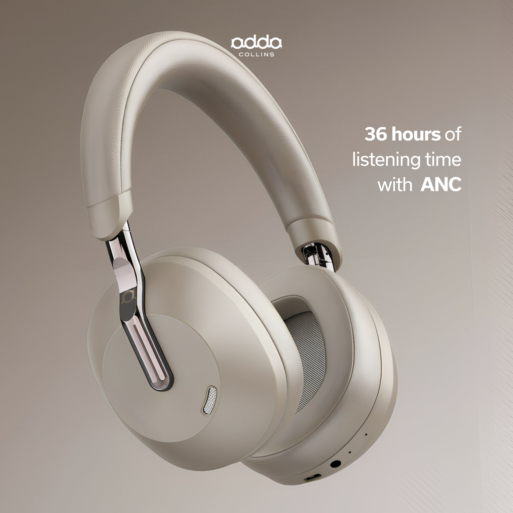 Aura Max over-ear headphones — champagne