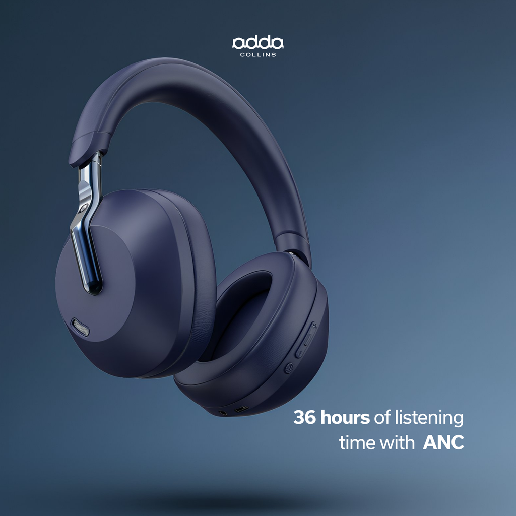 Aura Max over-ear headphones — midnight blue