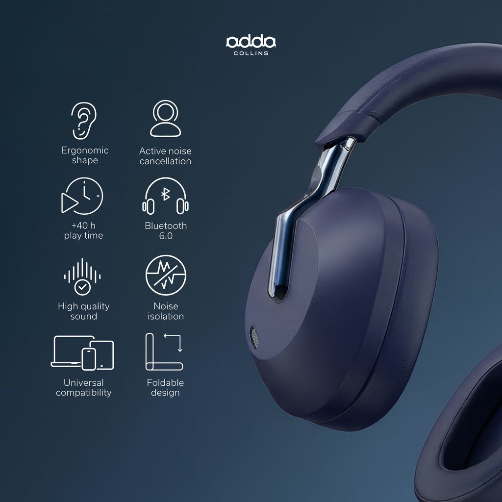 Aura Max over-ear headphones — midnight blue