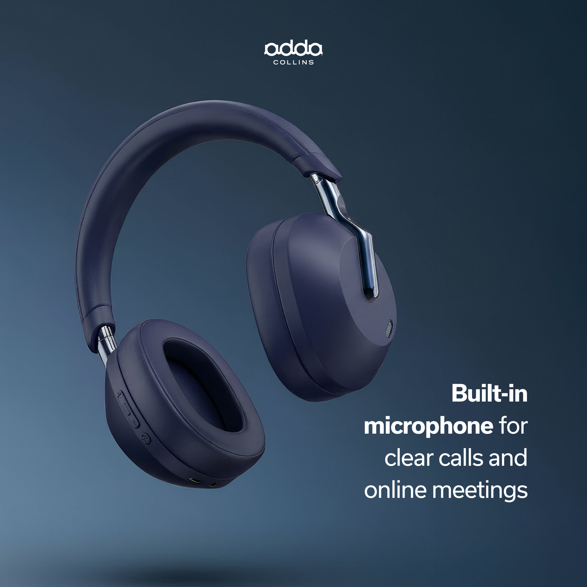 Aura Max over-ear headphones — midnight blue