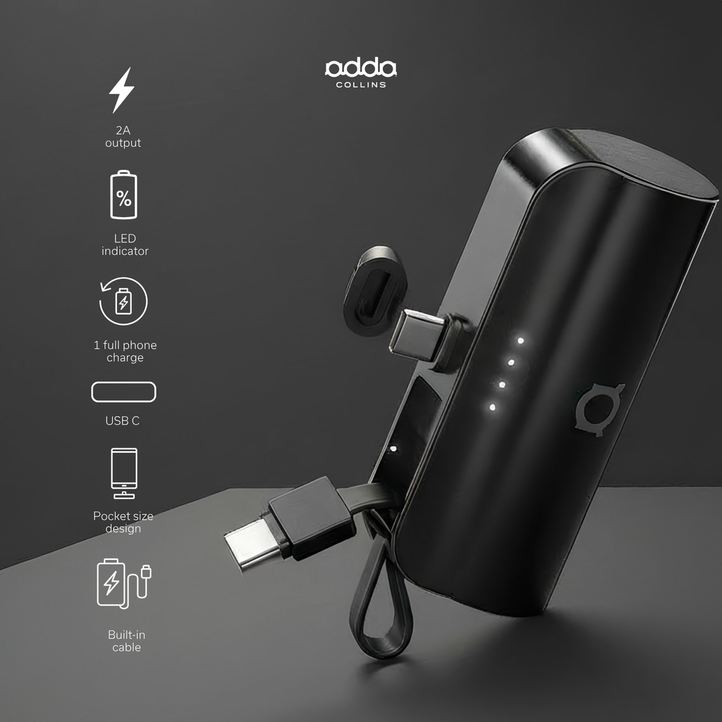 Powerbank 5000mAh with integrated cable