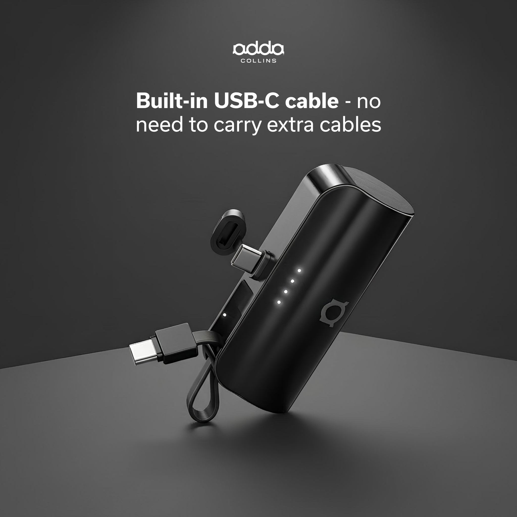 Powerbank 5000mAh with integrated cable