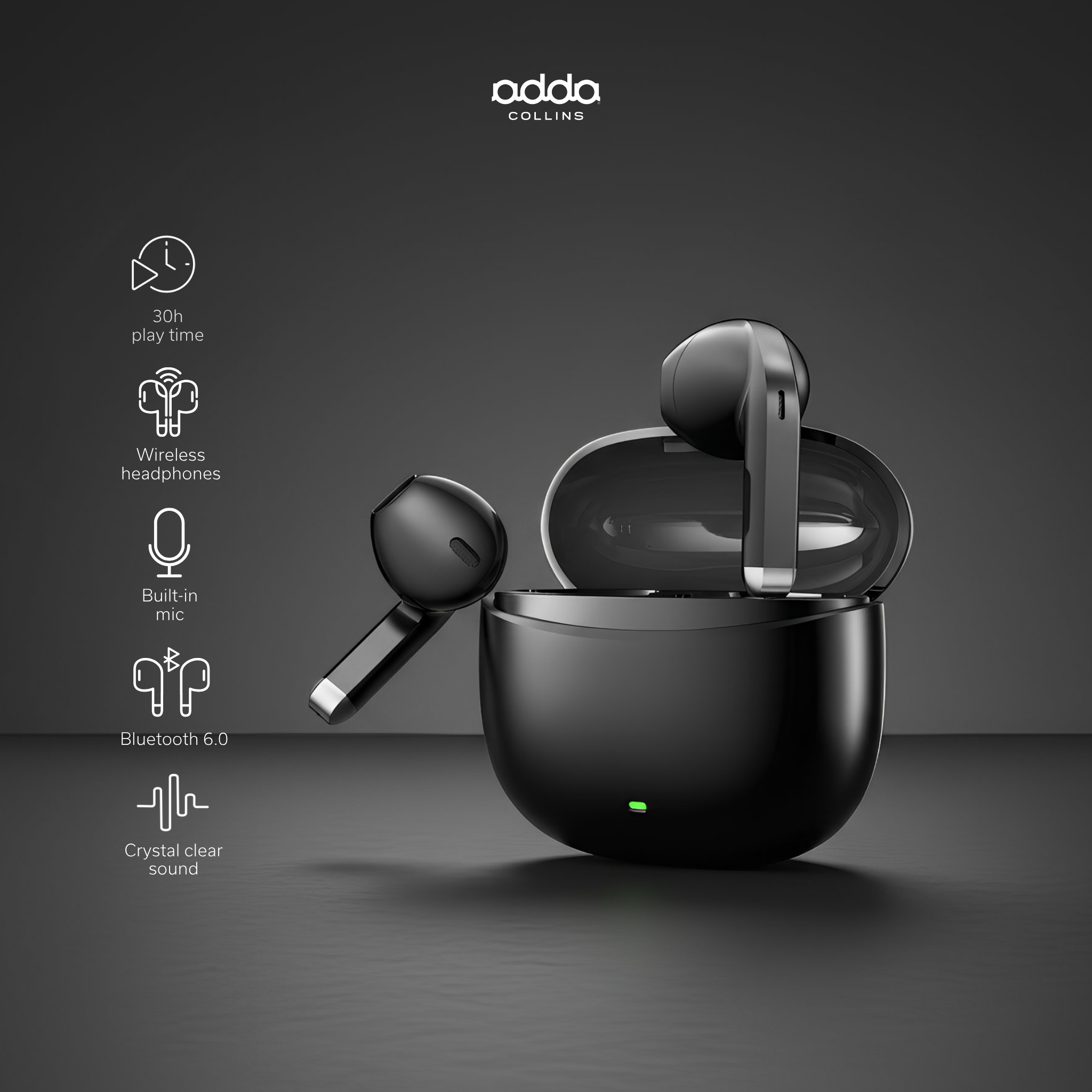 Sparkle 2.0 wireless headphones — gunmetal