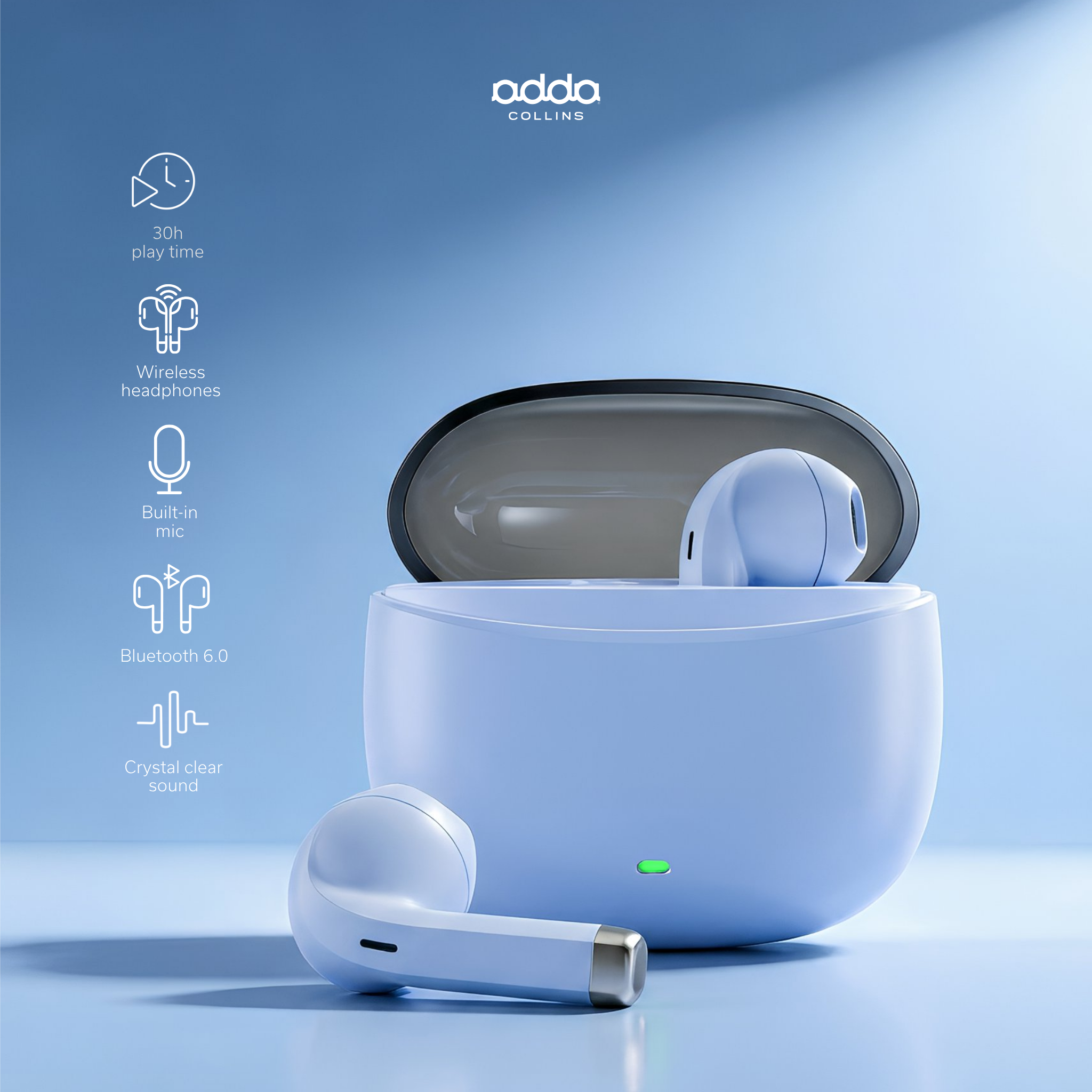 Sparkle 2.0 wireless headphones — blue