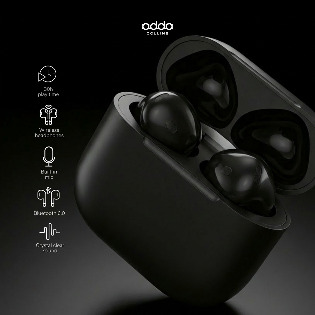 AdPods wireless headphones — black