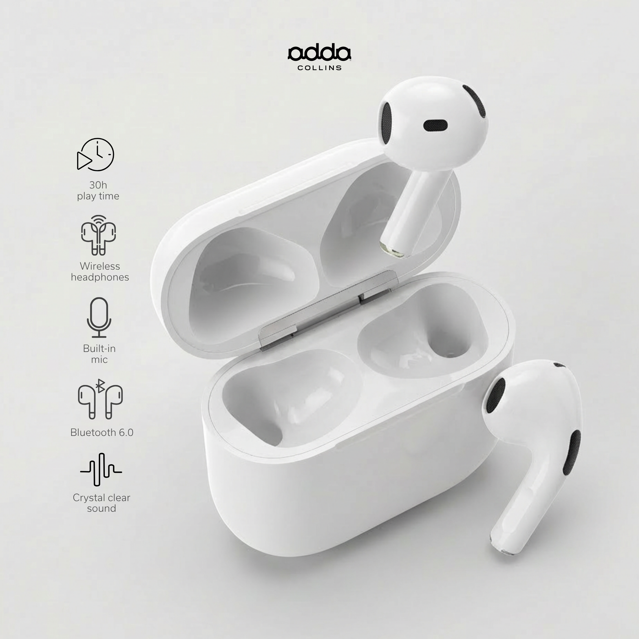 AdPods wireless headphones — white