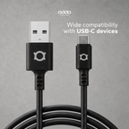 USB-A to USB-C cable — black