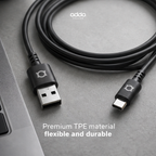 USB-A to USB-C cable — black