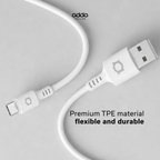 USB-A to USB-C cable — white
