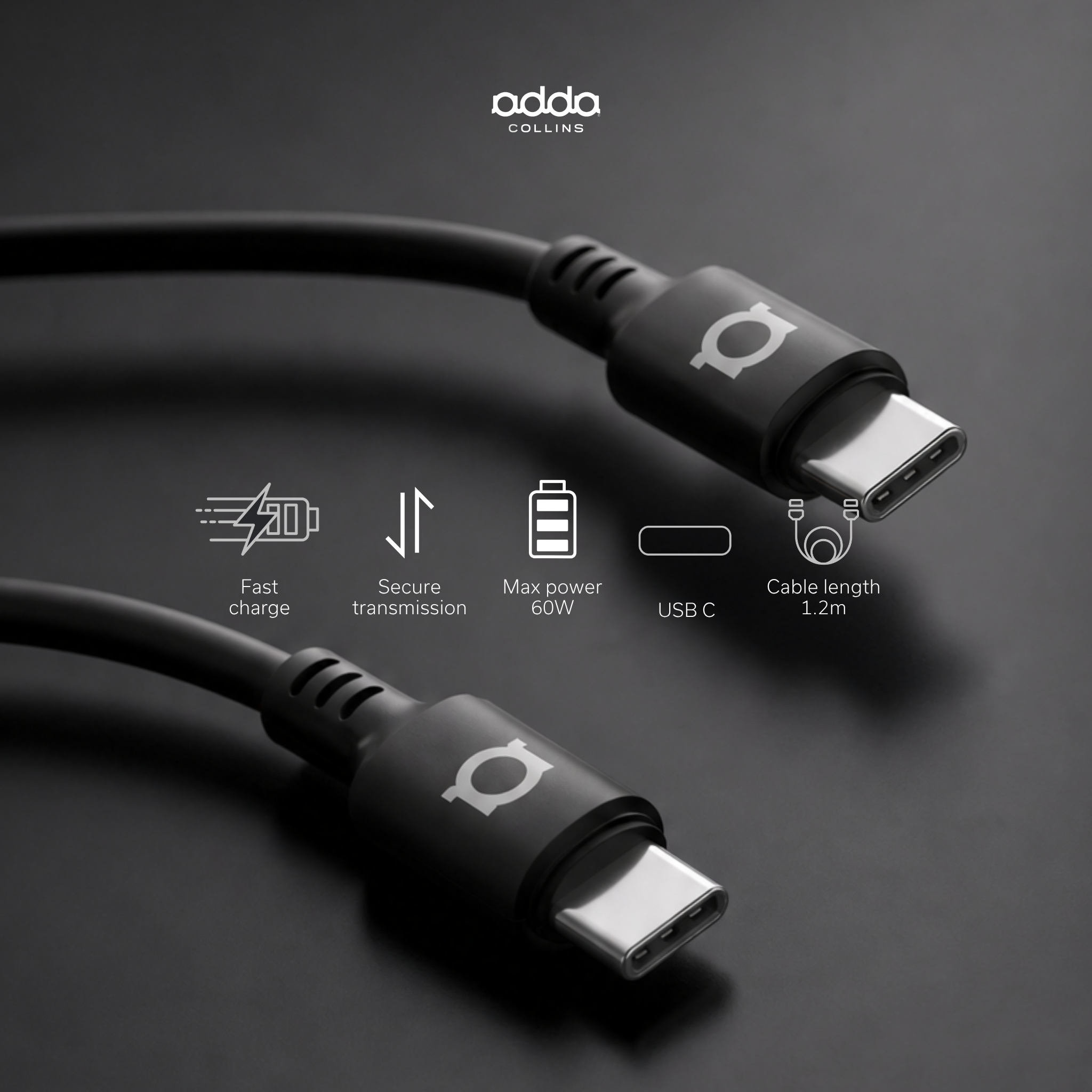 USB-C cable — 60W, black