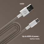 Braided USB-A to USB-C cable — champagne