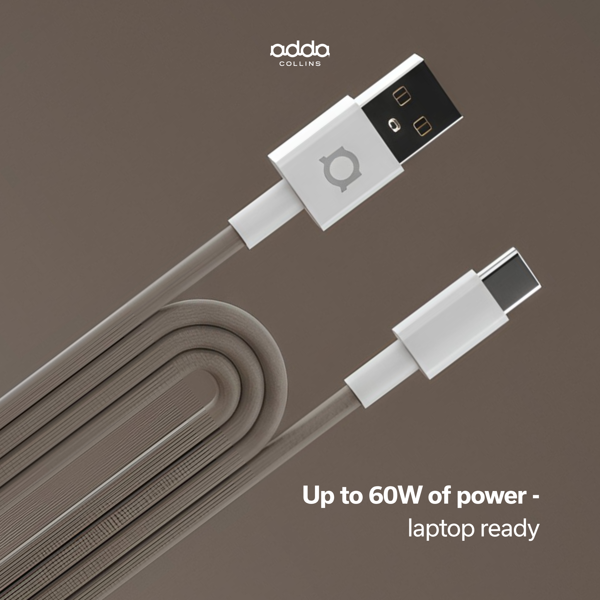 Braided USB-A to USB-C cable — champagne
