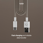 Braided USB-A to USB-C cable — champagne