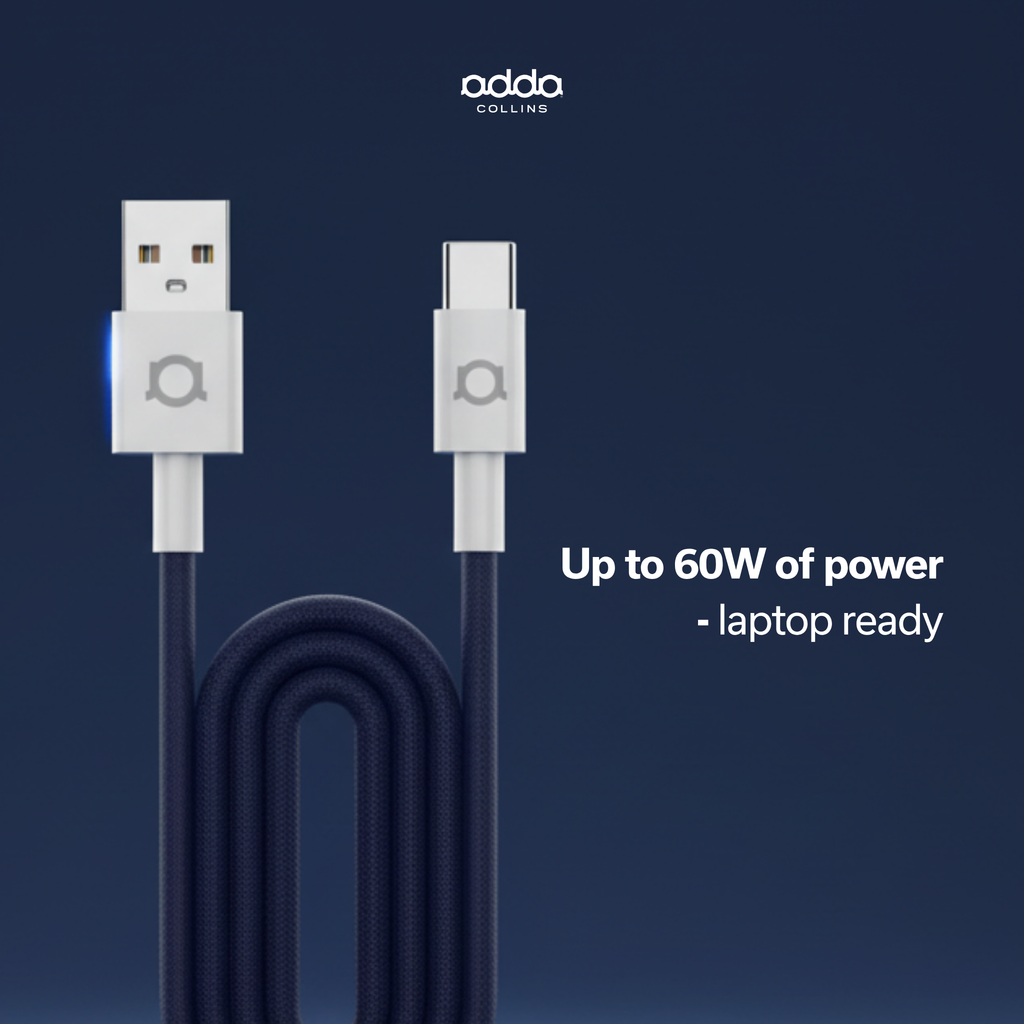 Braided USB-A to USB-C cable — Midnight Blue