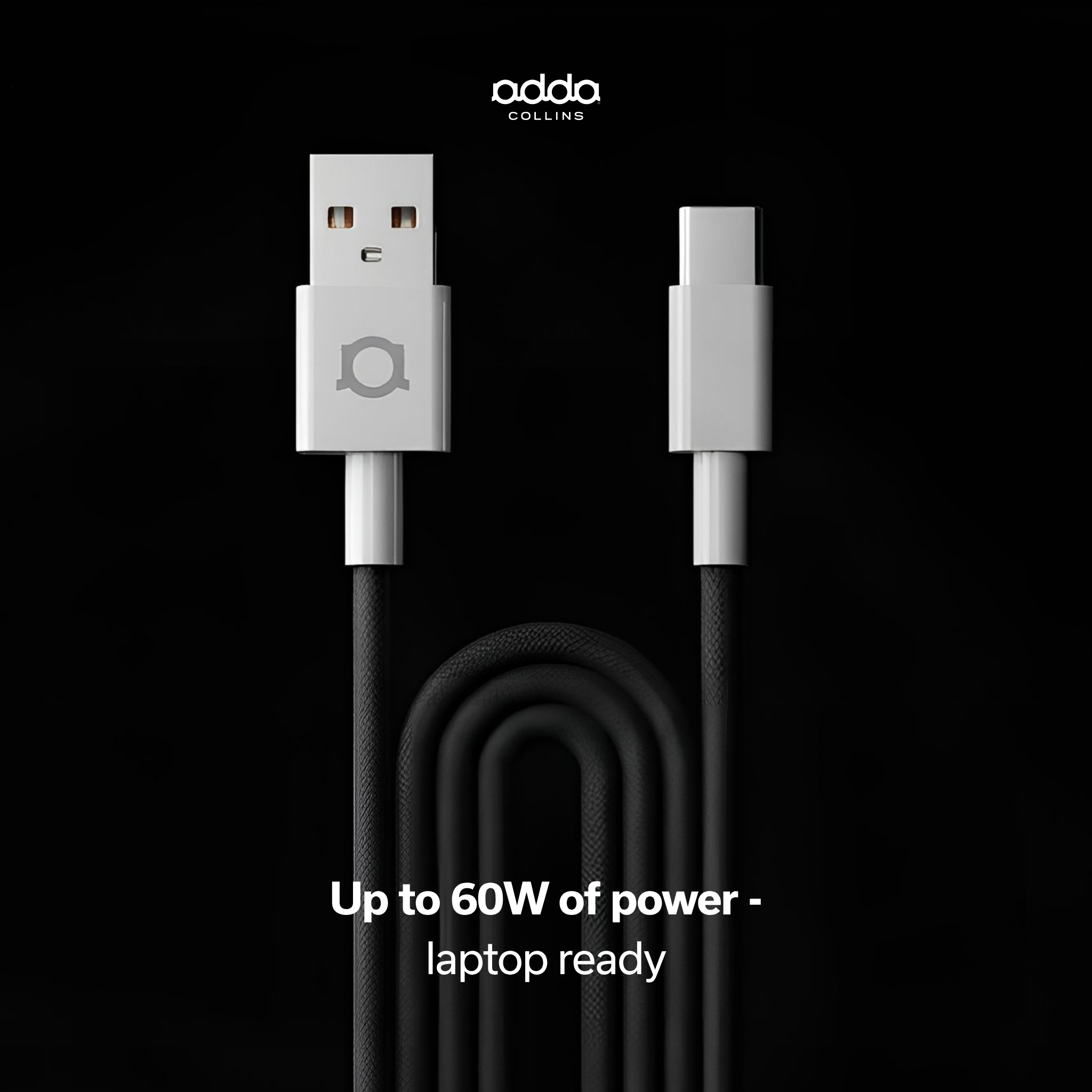 Braided USB-A to USB-C cable — black
