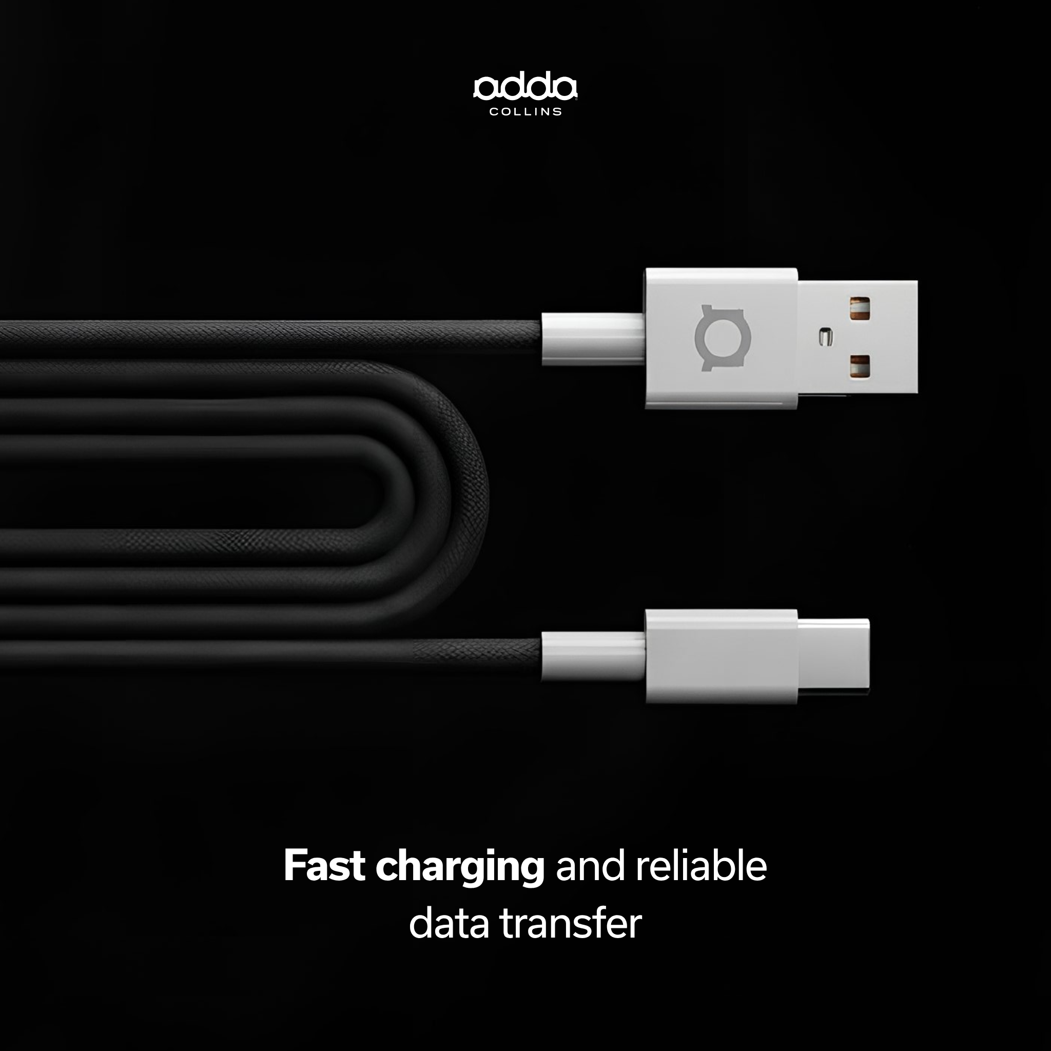 Braided USB-A to USB-C cable — black