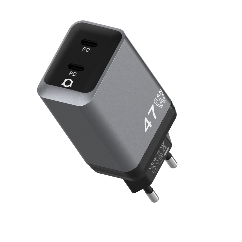47W GaN wall charger — dual USB-C