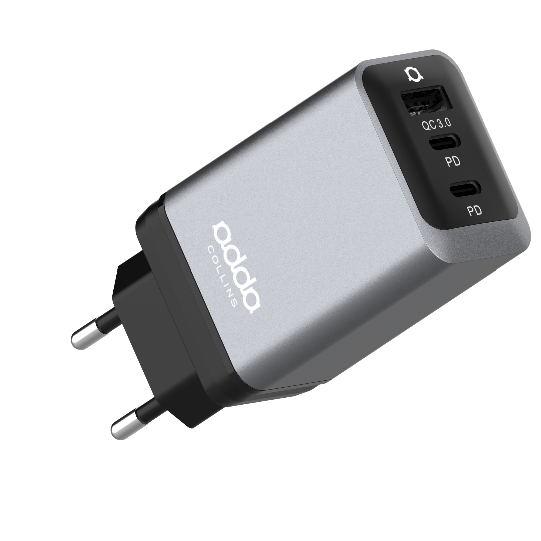 67W GaN wall charger — 3 ports