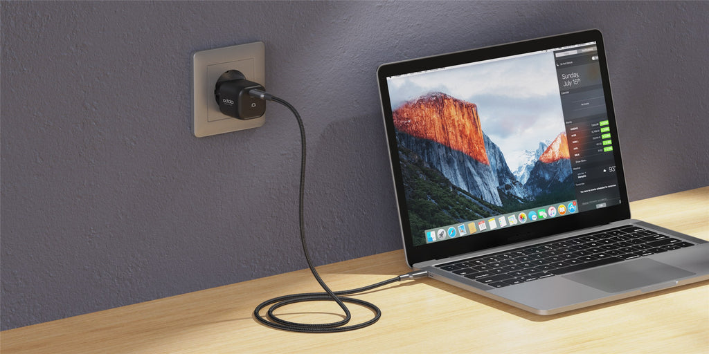 Charging a laptop with the 100W mini charger