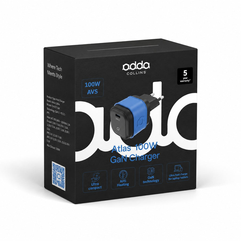 Adda Collins 100W GaN charger packaging