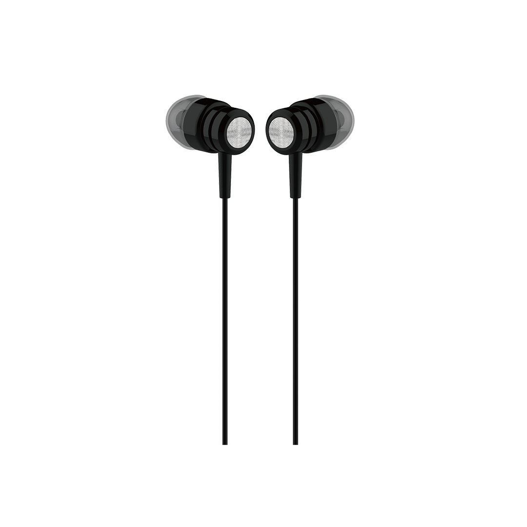 Action wired headphones — black