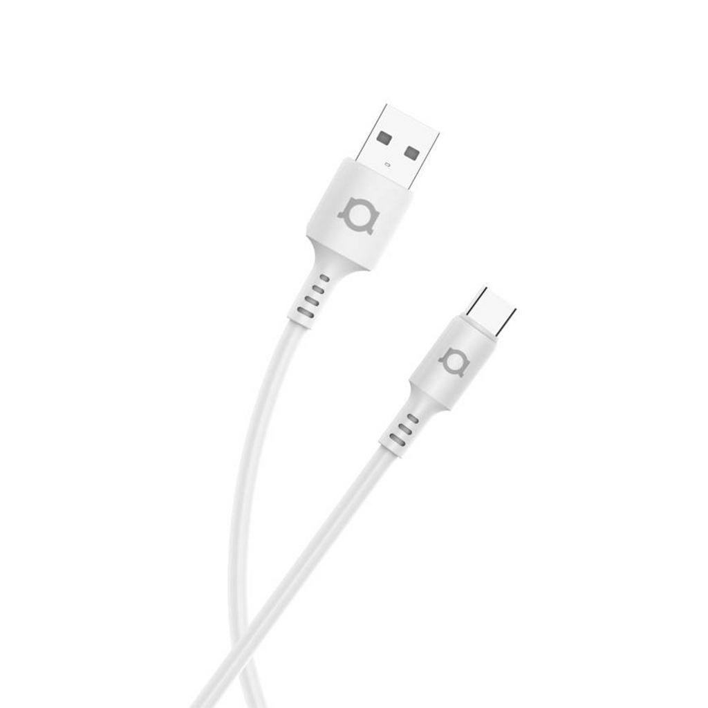 USB-A to USB-C cable — white
