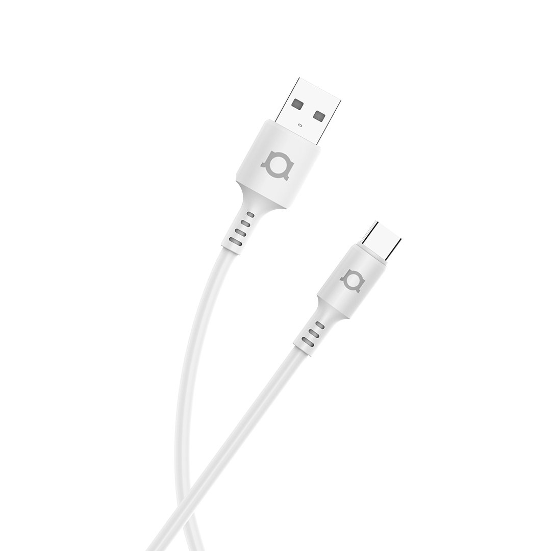 USB-A to USB-C cable — 2.5m, white